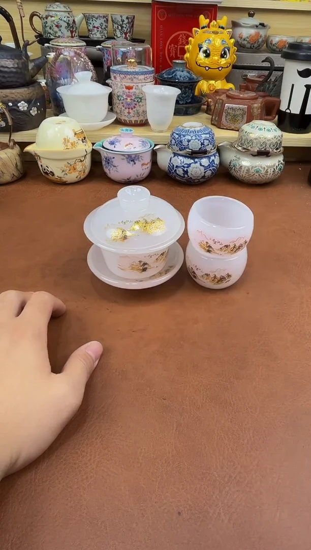 陶瓷茶具摆件旅行套组