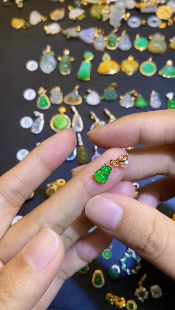 吊坠(不含链)银S925镶嵌翡翠1