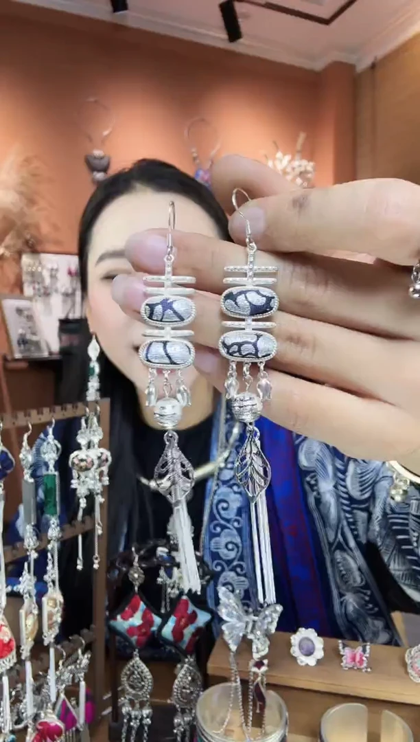 刺绣纯手工民族风耳环