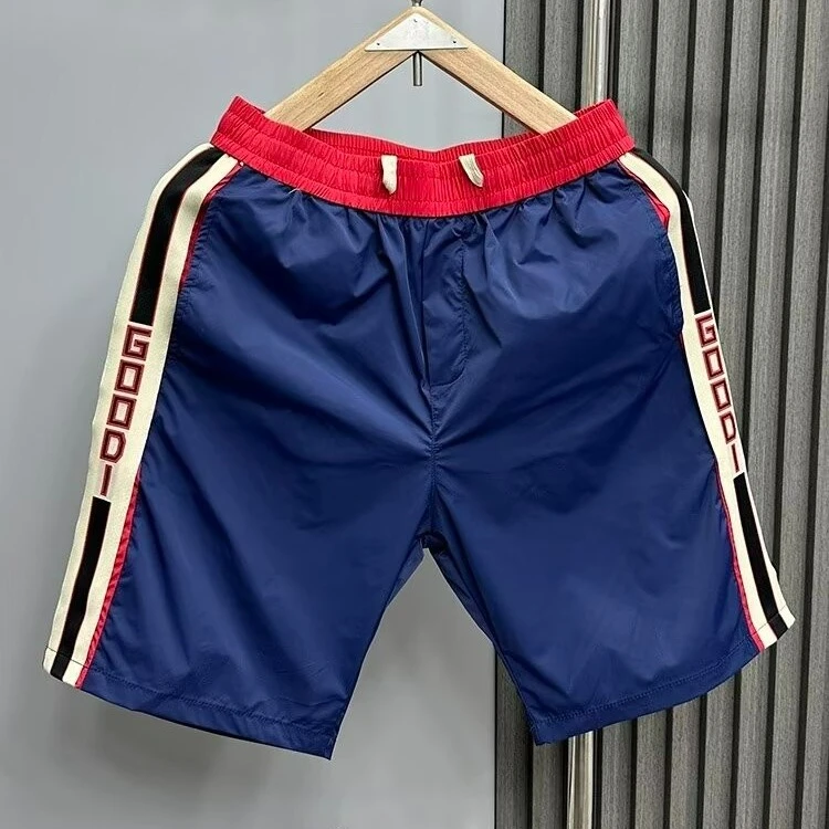 薄款个性拼接短裤男夏季新款潮牌中裤修身五分裤直筒休闲沙滩裤子
