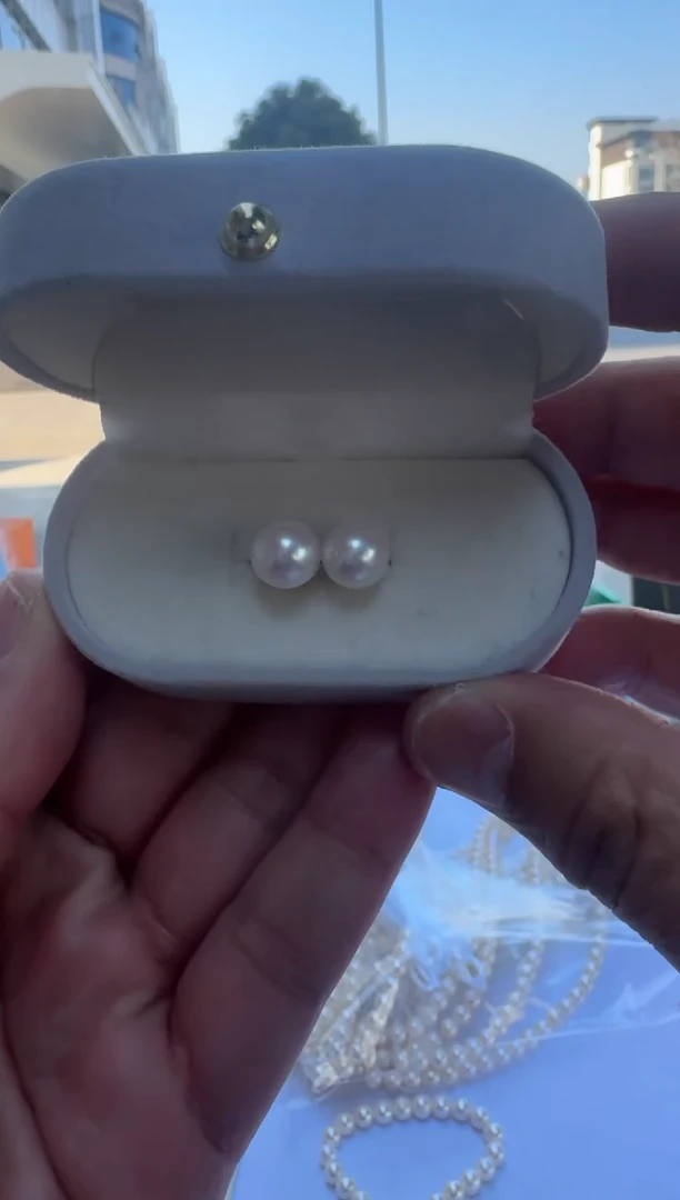 【闪购商品】淡水珍珠耳钉银S925镶嵌9-9.5mm