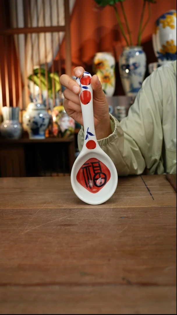 瓷片【简家甄选】景德镇设计师釉下手绘陶瓷餐具