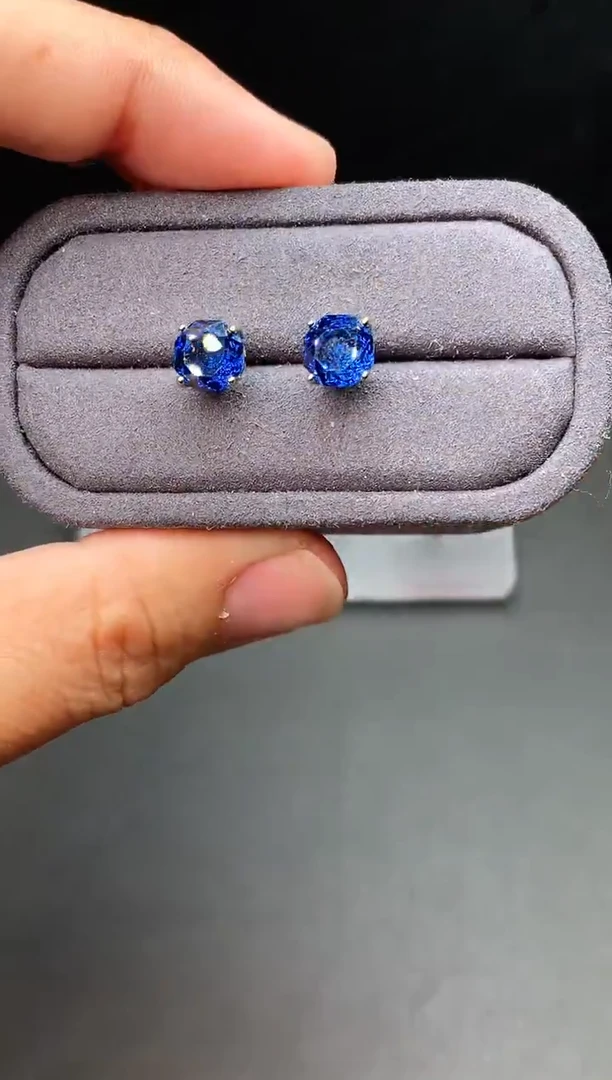 银S925镶嵌托帕石耳饰111