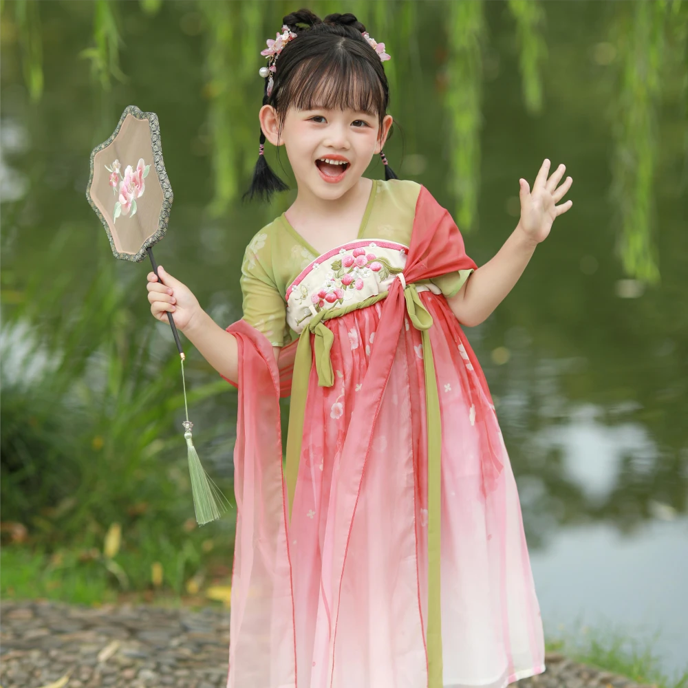 儿童汉服连衣裙葡萄乌龙连衣裙库存默认瑕疵不退换