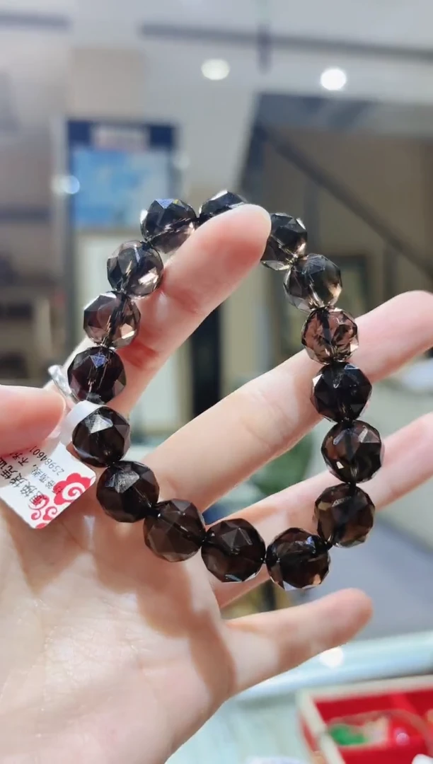 【闪购商品】水晶手串未镶嵌切割面茶晶手串12.1