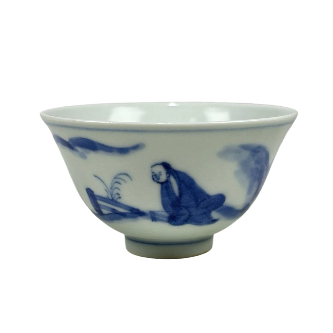 青花山水人物故事杯8024