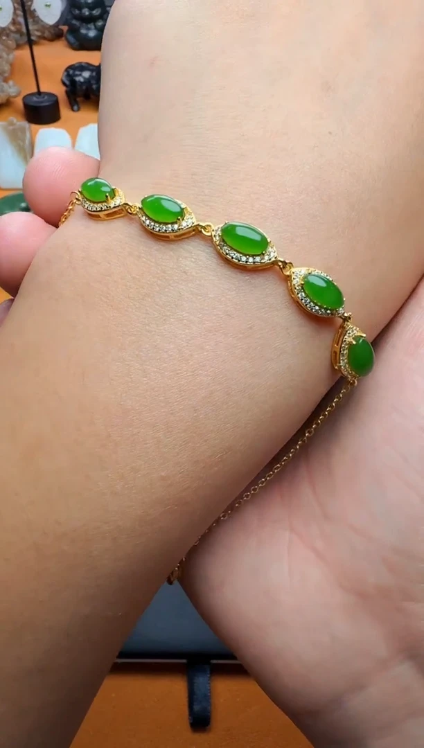 手链银S925镶嵌和田玉手链01