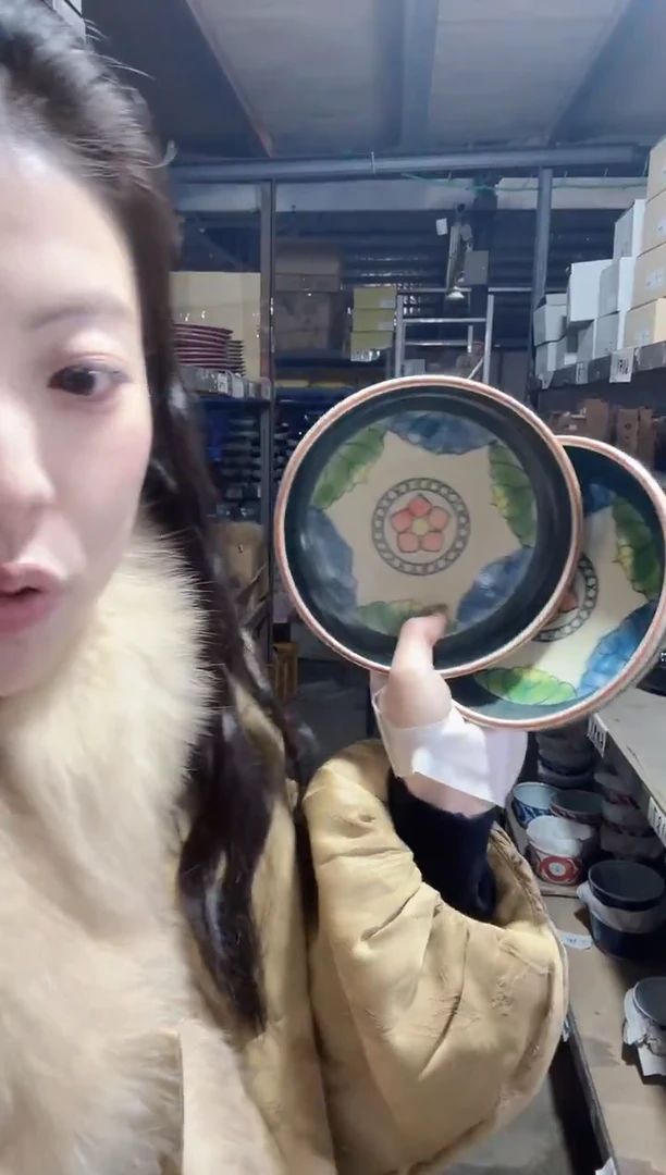 陶瓷新福利三【两支】日本进口有田烧手绘梦莲钵15.5cm