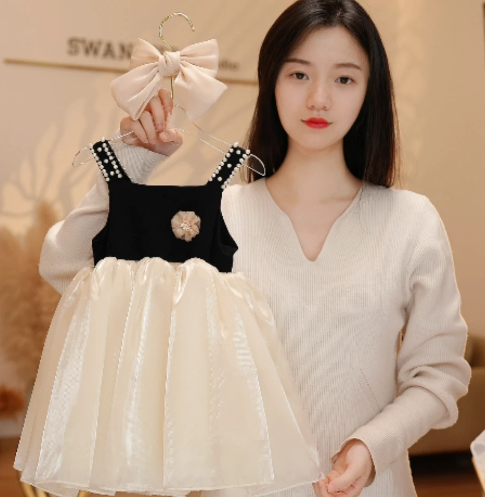 【Y.d6477】25夏季新款女童吊带蓬蓬裙气质公主裙女宝甜美连衣裙