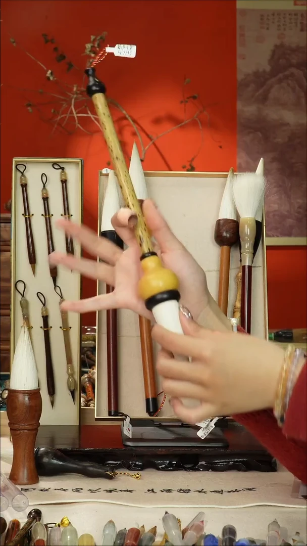 125号闪孤品高货毛笔链接 清水试笔 蘸墨不退