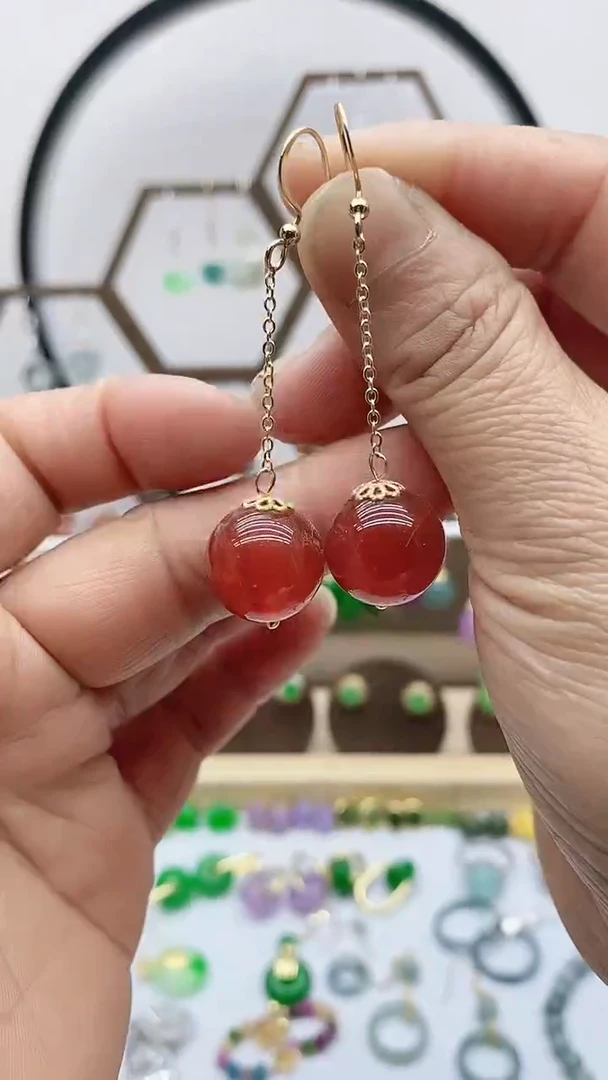 未镶嵌南红玛瑙耳饰149