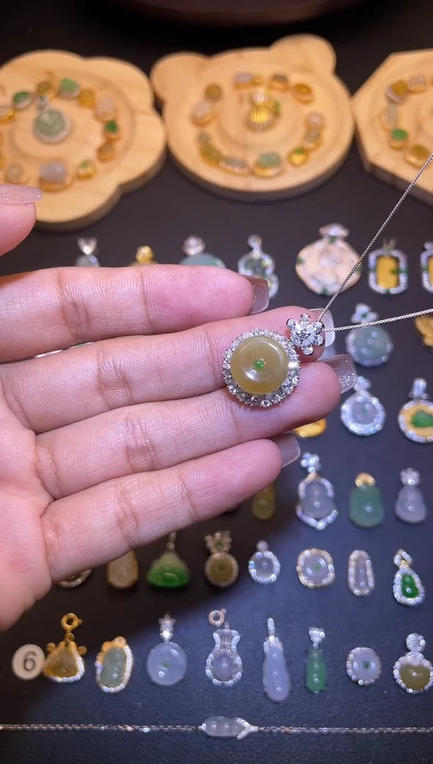 吊坠(不含链)银S925镶嵌翡翠1