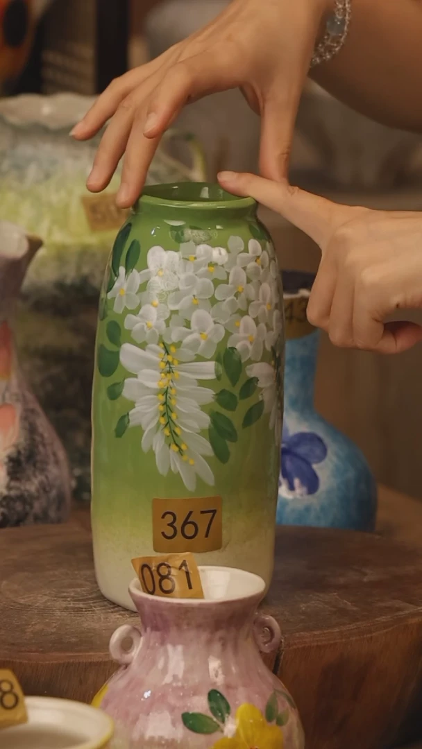 陶瓷367景德镇设计师手作花器摆件侘寂风