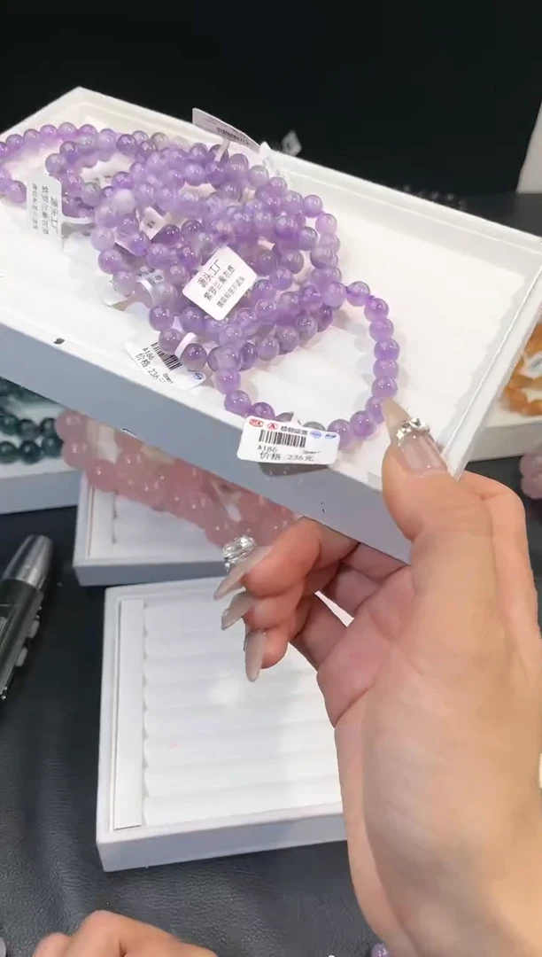 【闪购商品】水晶手链未镶嵌多样性发一紫罗兰紫水8mm