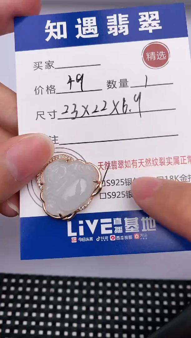 翡翠银S925镶嵌颈饰挂件