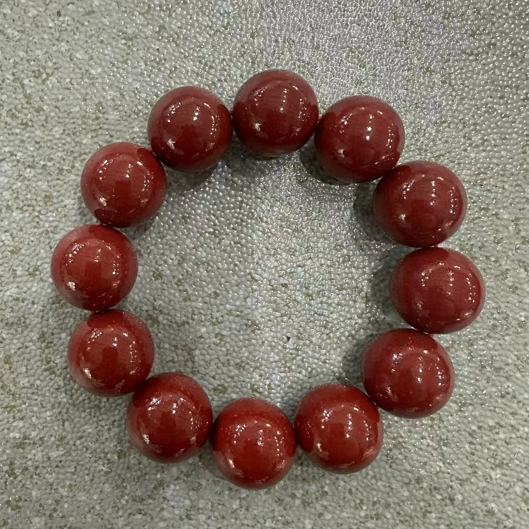 含辰砂工艺品A129 C辰砂2.0cm单圈手串 人工合成