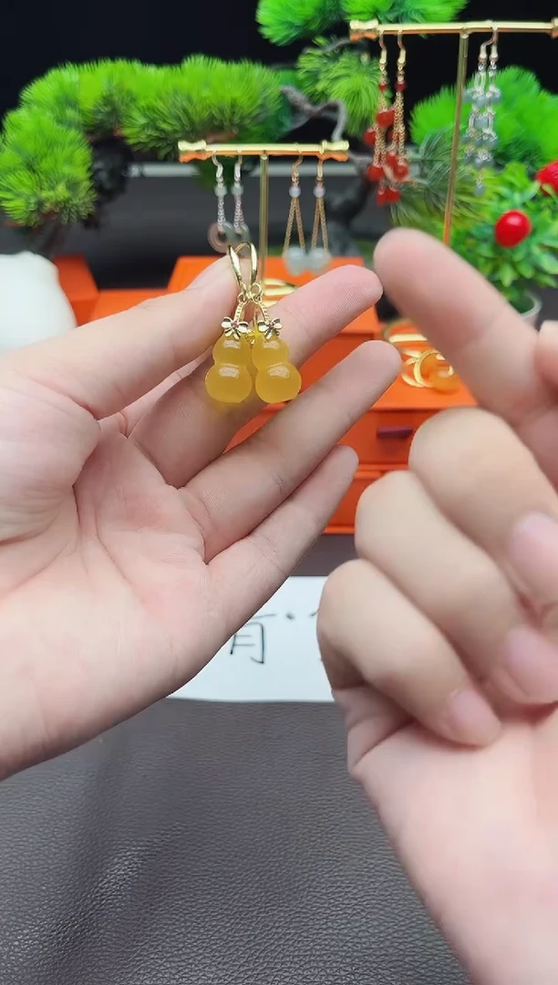 玛瑙/玉髓耳饰银S925镶嵌333