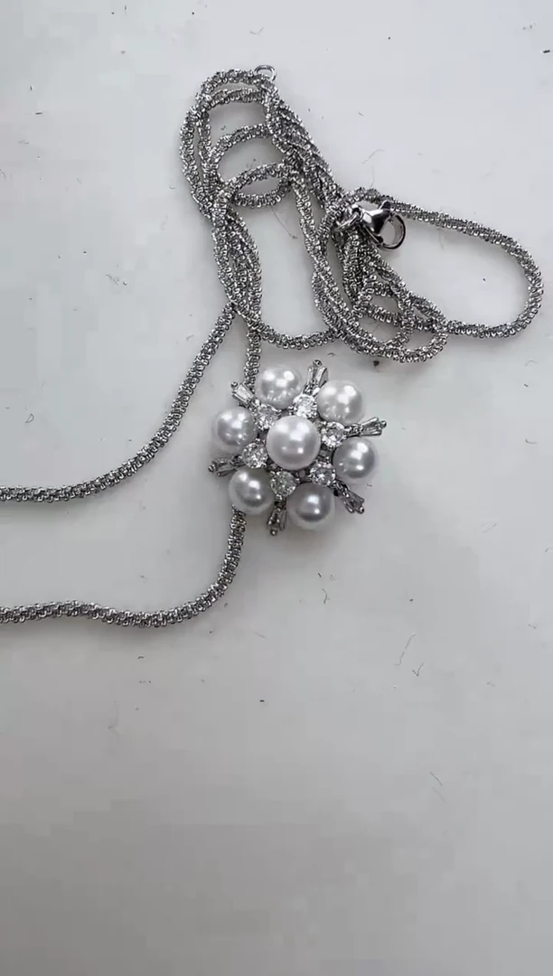 【闪购商品】淡水珍珠颈饰合金七珠吊坠