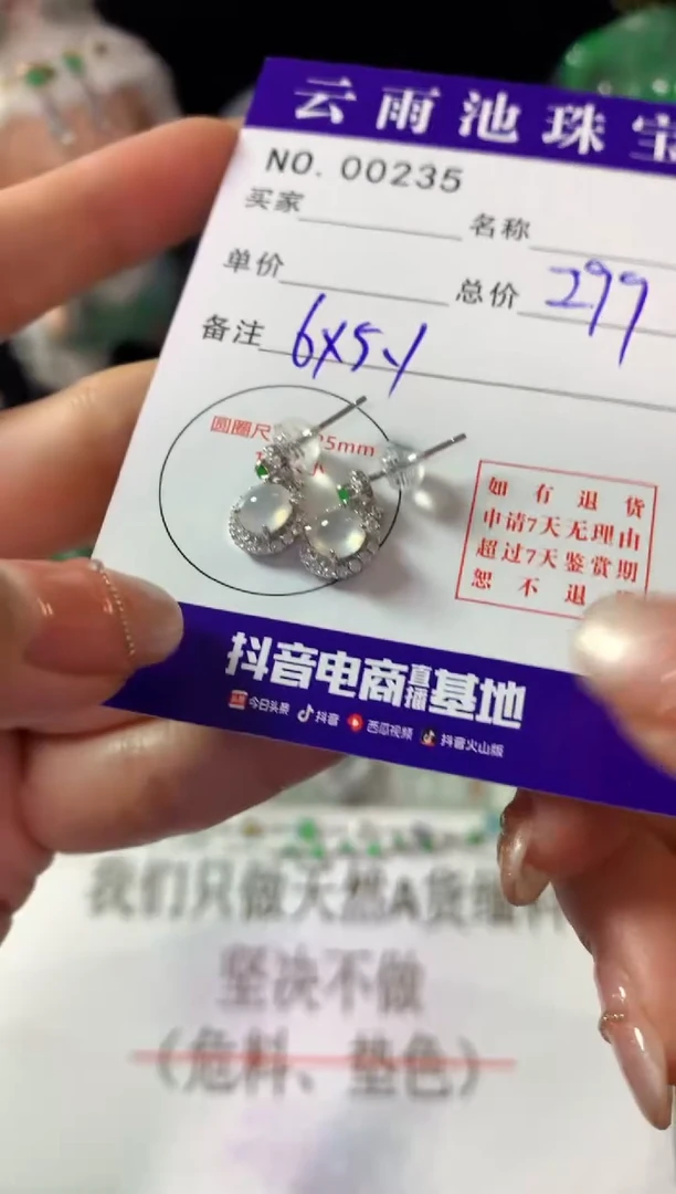 银S925镶嵌翡翠耳饰翡翠