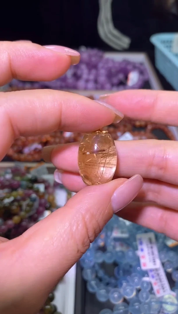 吊坠(不含链)未镶嵌水晶金发晶吊坠-A04-多样性发其一