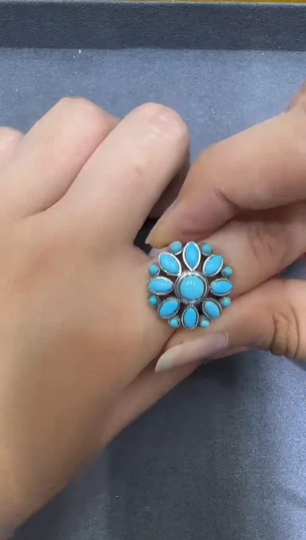 未镶嵌绿松石戒指绿松石戒指