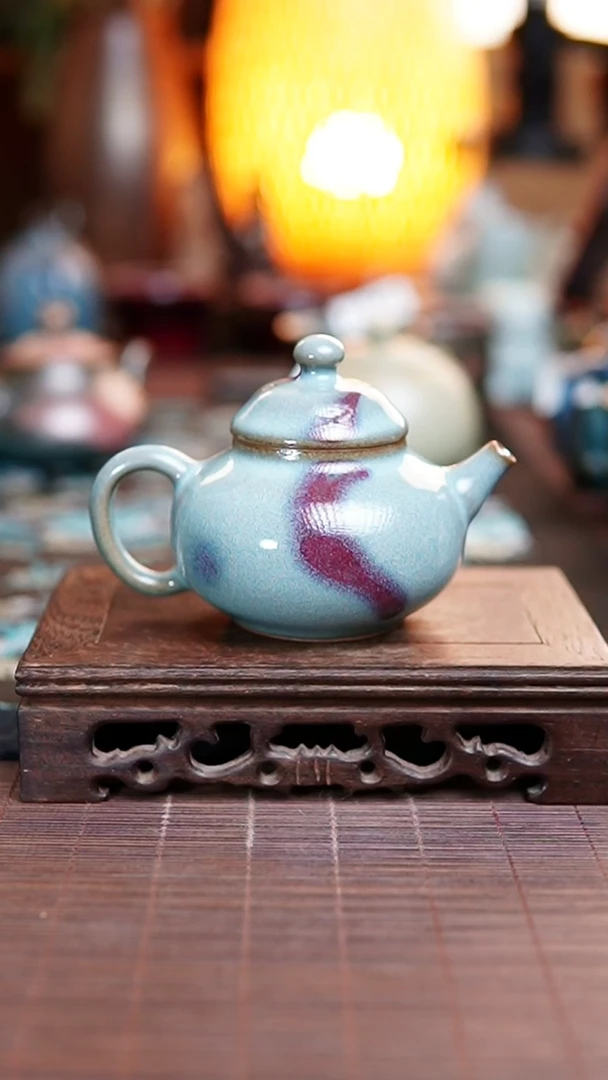 小容天茶壶 钧瓷仿古釉 带证书礼盒