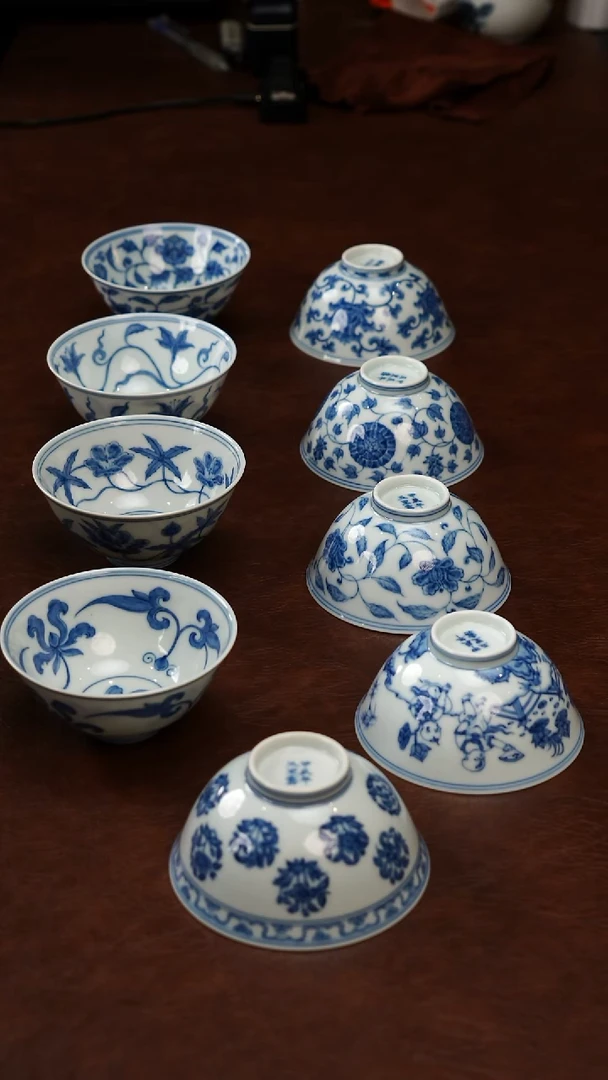 景德镇瓷器，青花瓷手绘茶具~