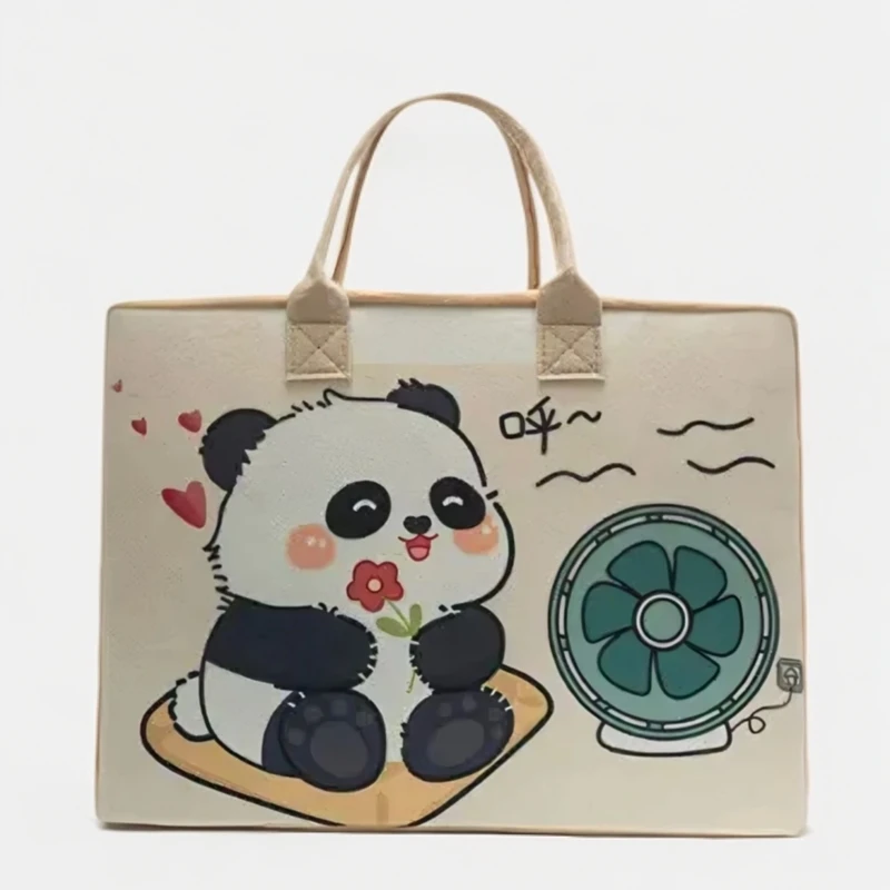 可爱卡通毛毡包手提包可折叠可套杆妈咪包礼品购物袋大容量拎包