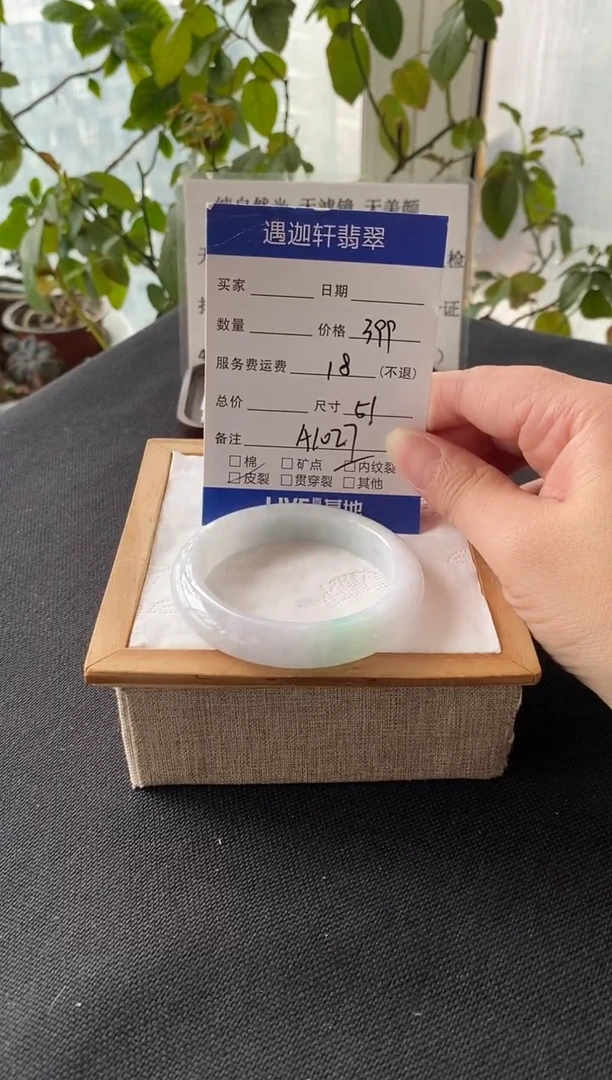 未镶嵌手镯翡翠51圈口 A1027编码