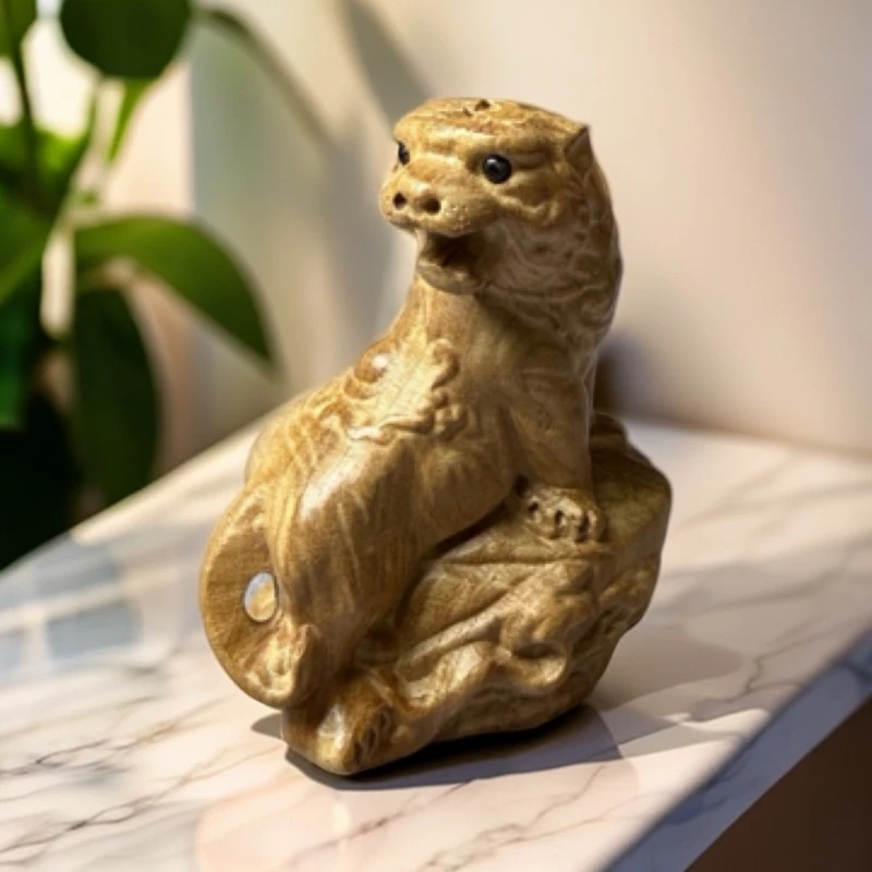 桃木雕刻生肖虎小摆件家居工艺礼品