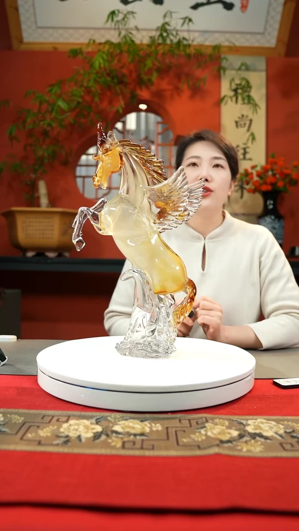 【闪购商品】琉璃手工艺品黄玉天马
