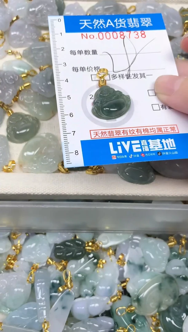 颈饰未镶嵌翡翠净货挂件-8738