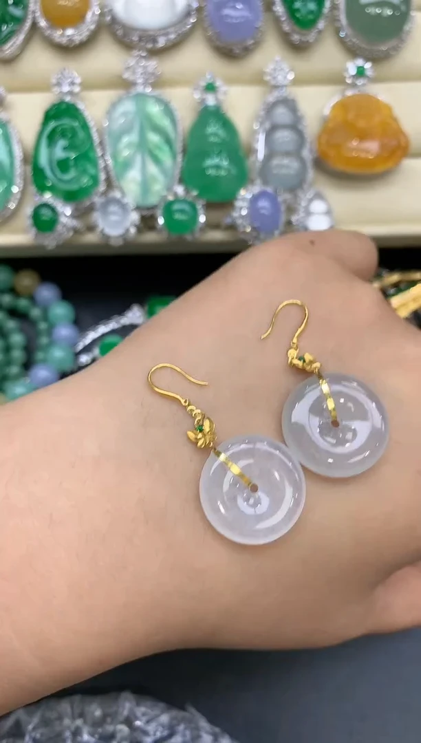 18K金镶嵌翡翠耳饰172-中国好珍宝