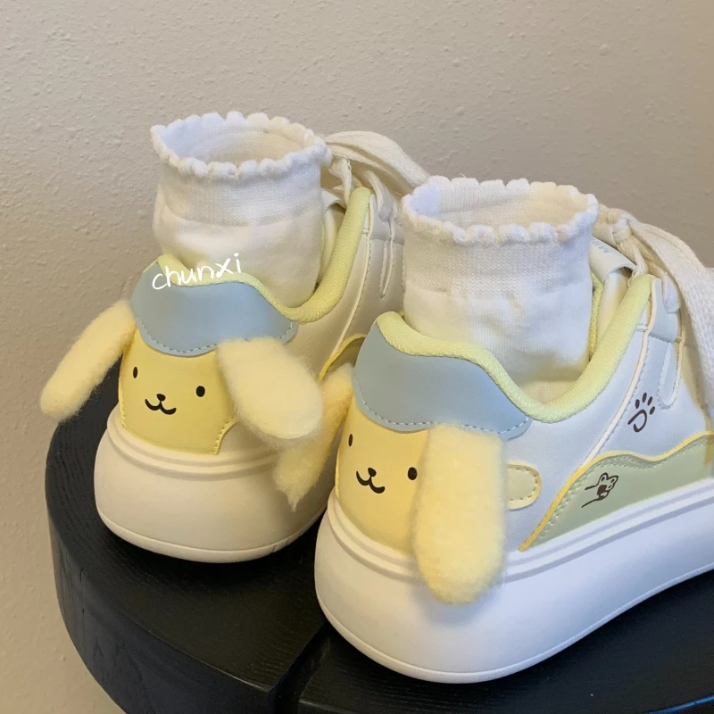 2025新款秋冬布丁狗休闲百搭厚底增高板鞋小众ins学院风面包鞋子