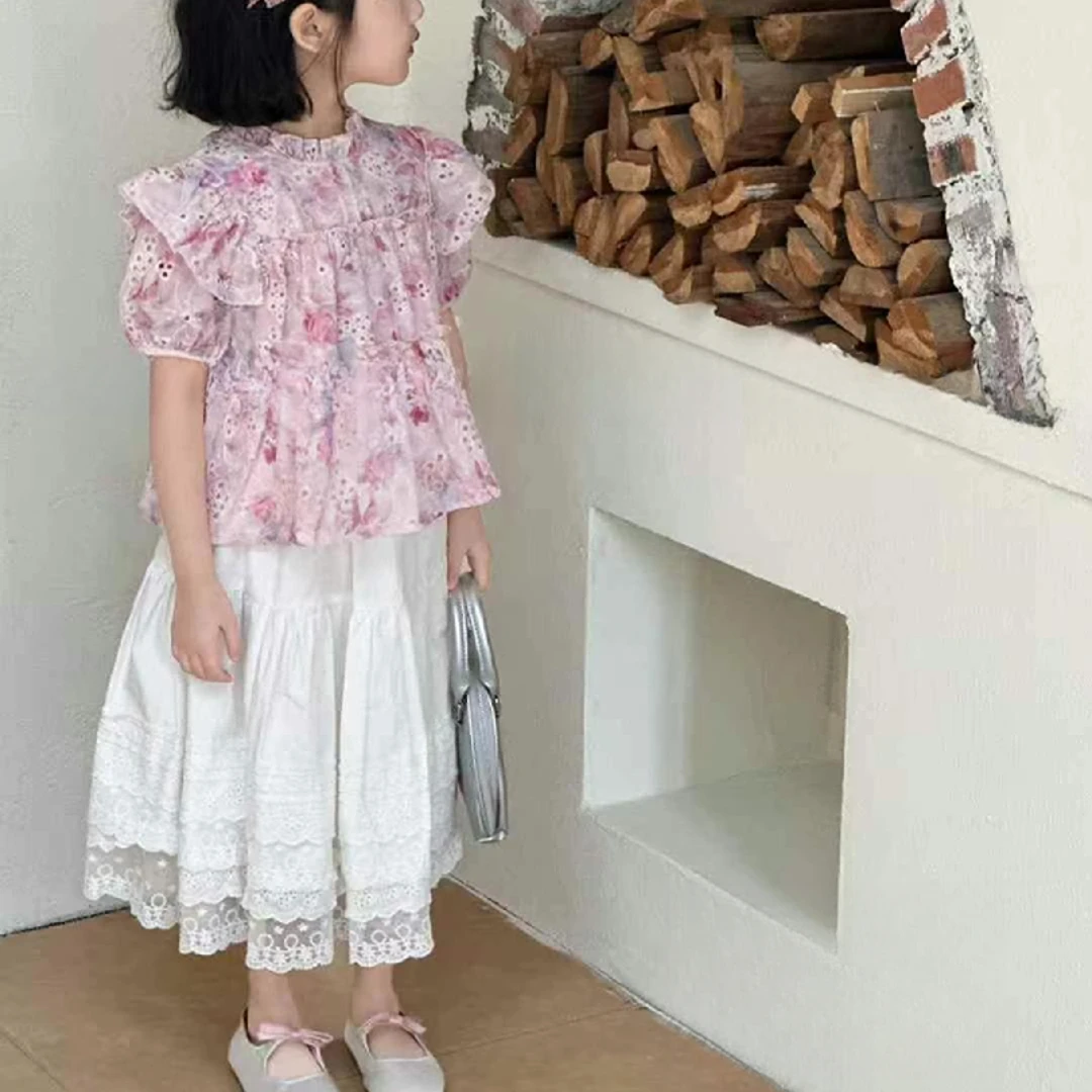 《昊妈家》女童夏季印花韩版短袖7395