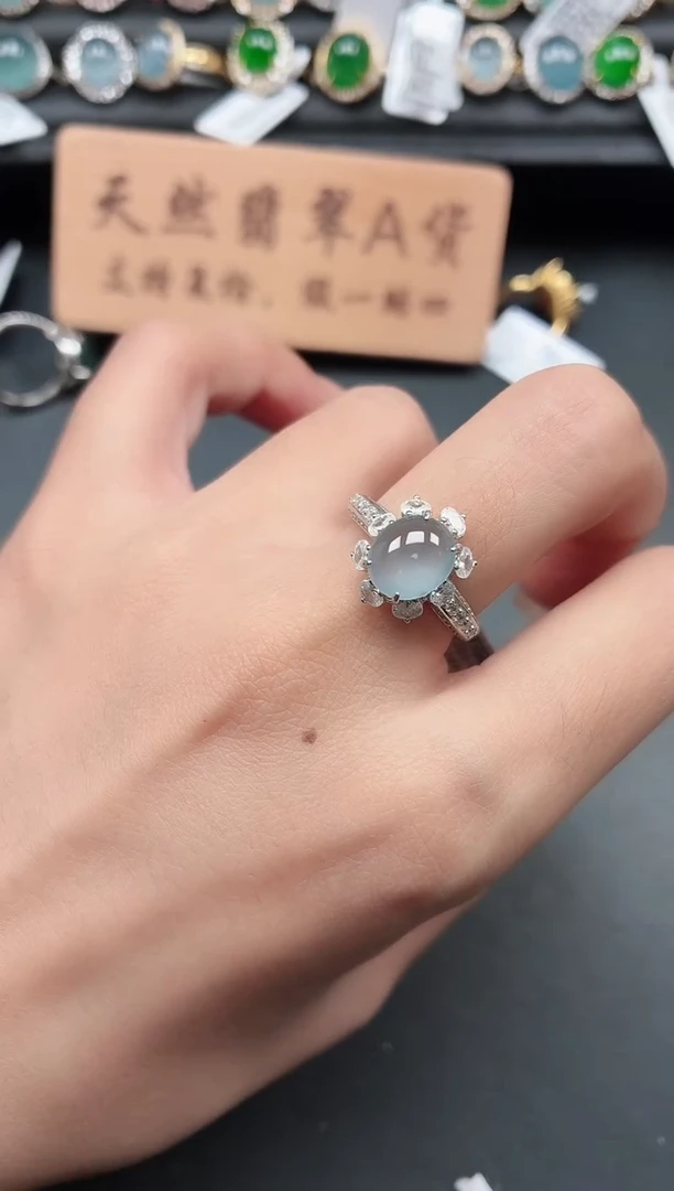 银S925镶嵌戒指翡翠11111