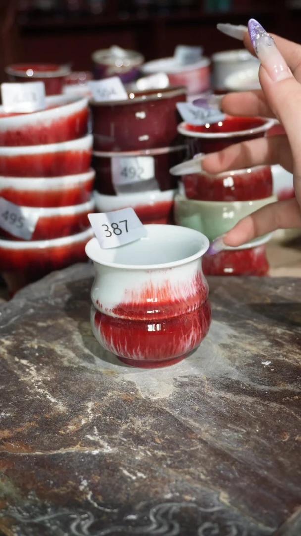 摆件陶精品窑变钧瓷茶器