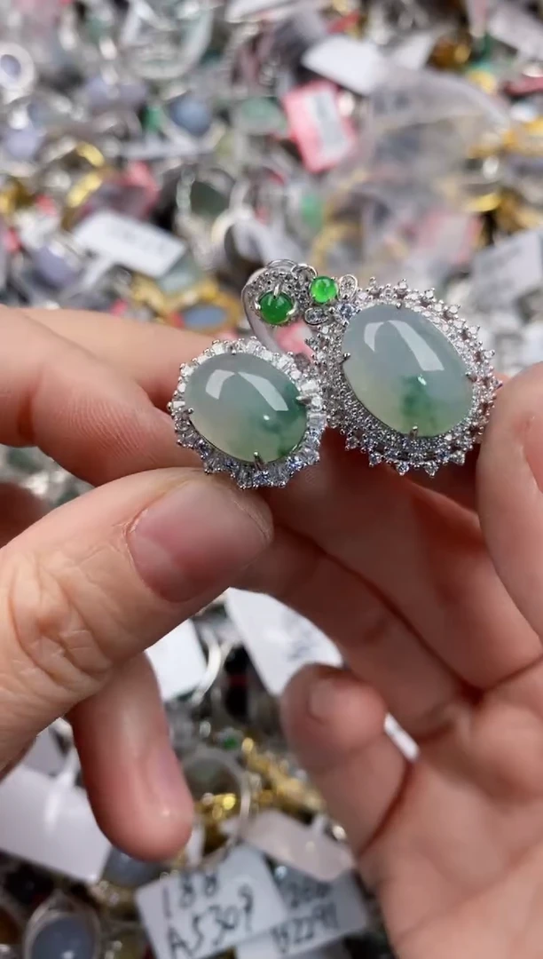 银S925镶嵌戒指翡翠555    8