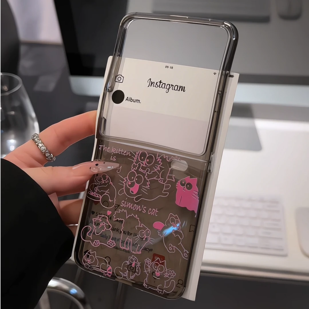 【荣耀 magic系列】西蒙的猫适用荣耀magicvflip直边折叠手机壳套女