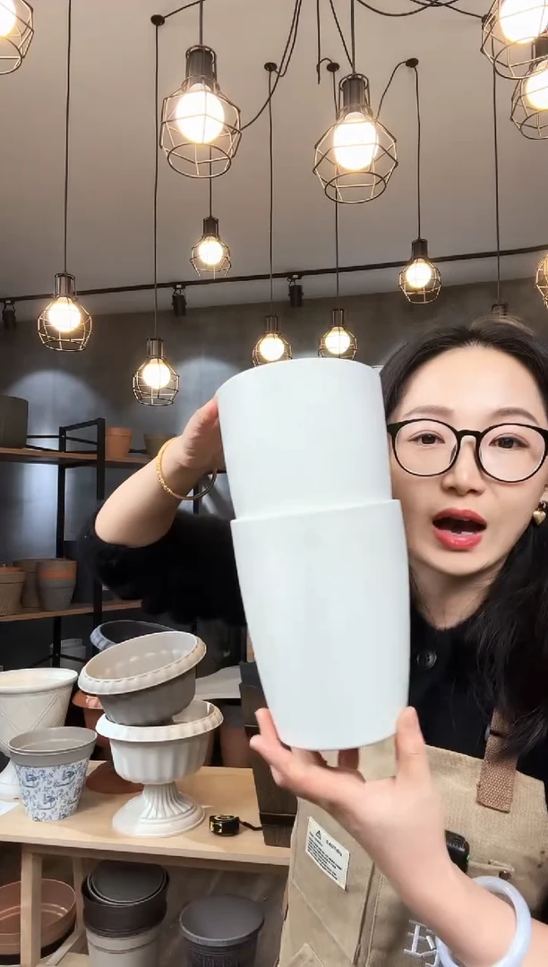 【闪购商品】塑料4.7寸菲玛盆白色2只装