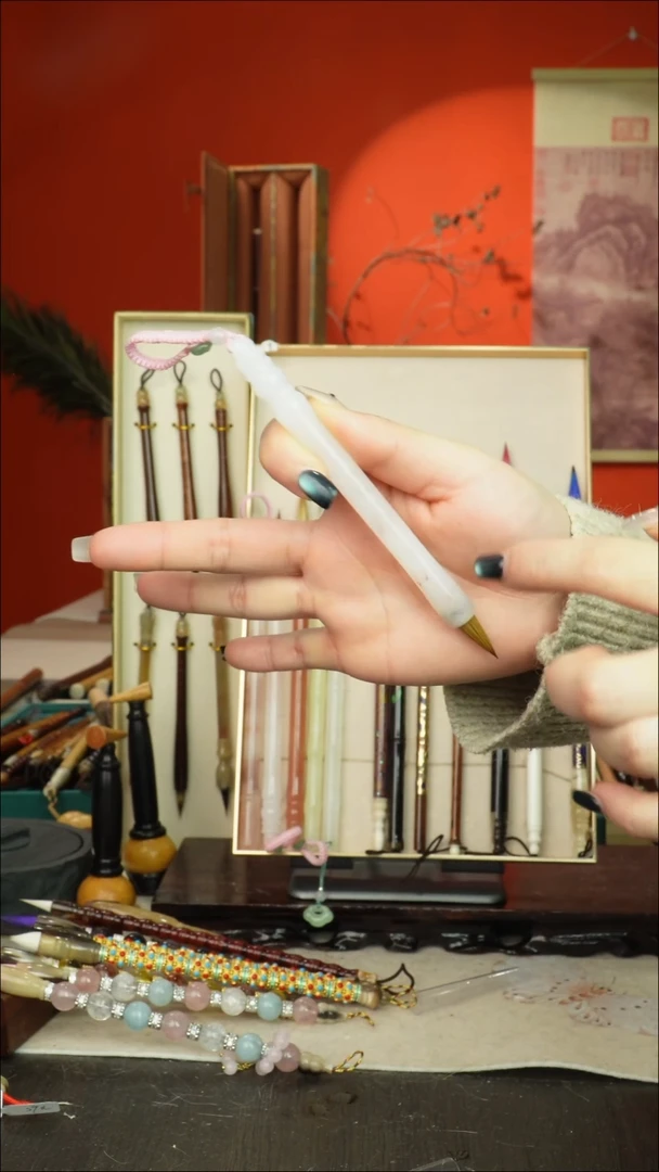 256号闪孤品高货毛笔链接 清水试笔 蘸墨不退