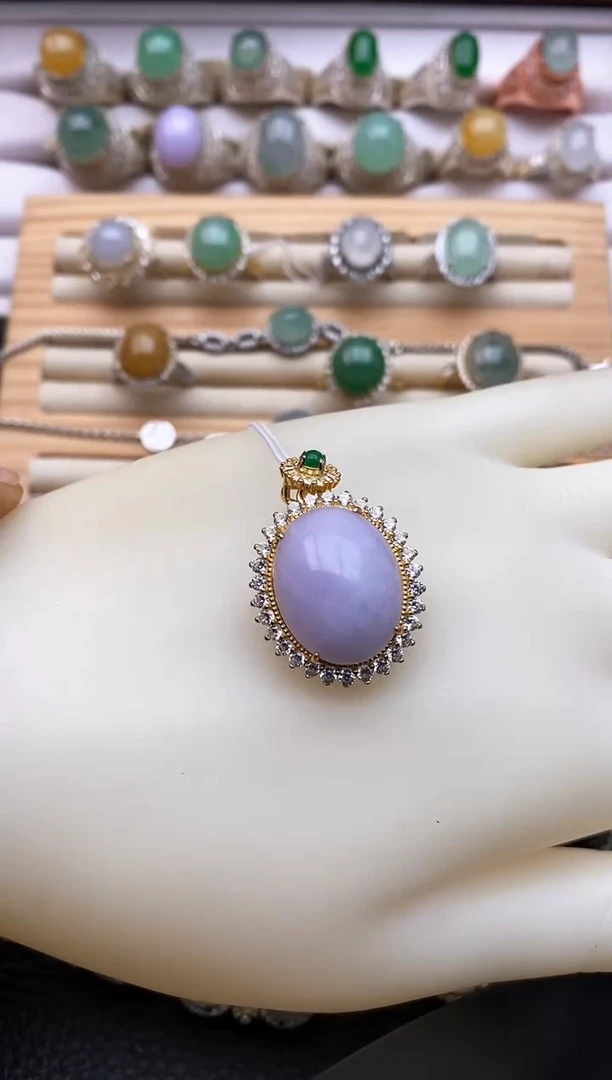 【闪购商品】翡翠吊坠(赠链)银S925镶嵌6366