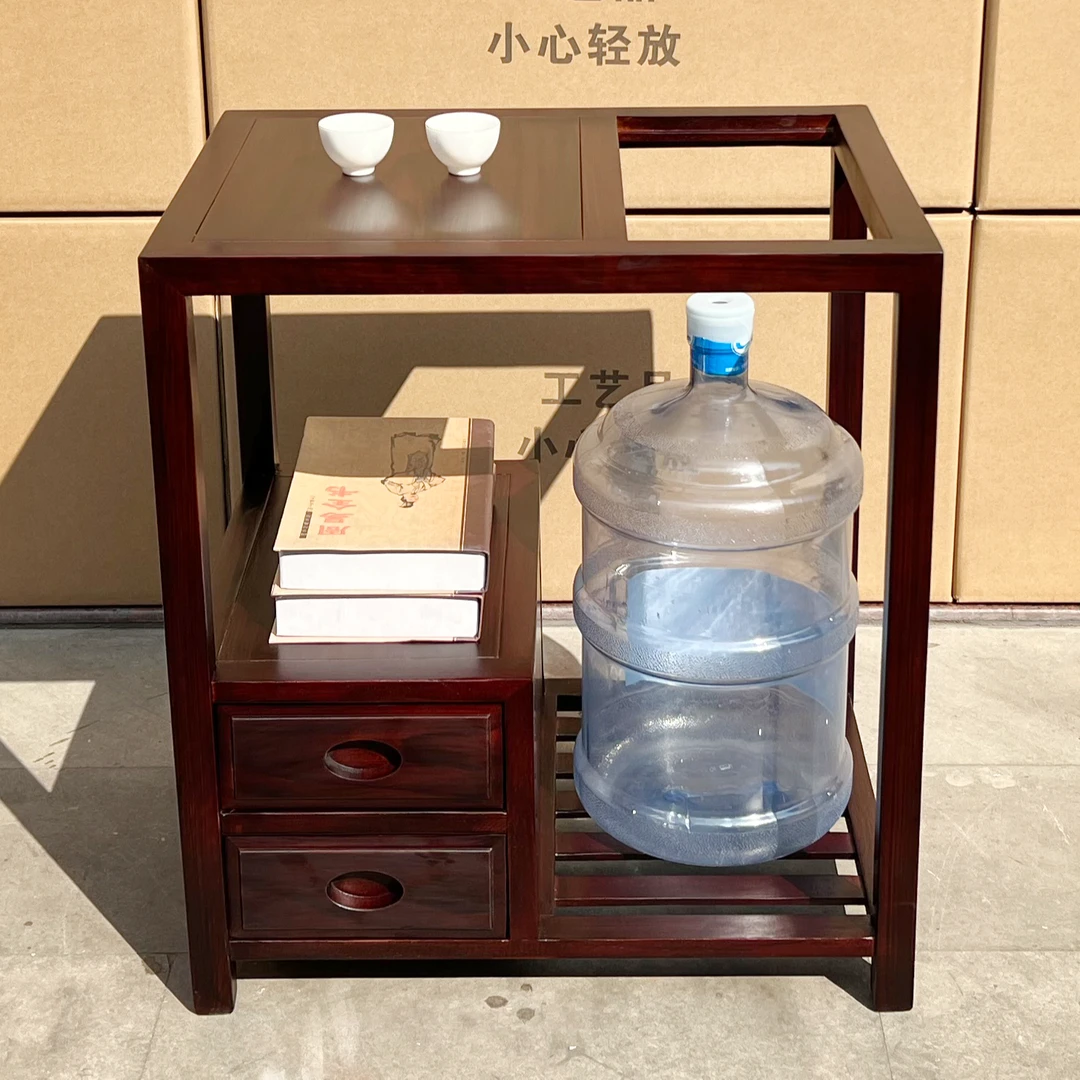 黑酸枝木双抽小茶台红木烧水柜茶水几茶叶柜