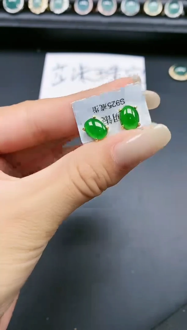 翡翠戒指银S925镶嵌1111111