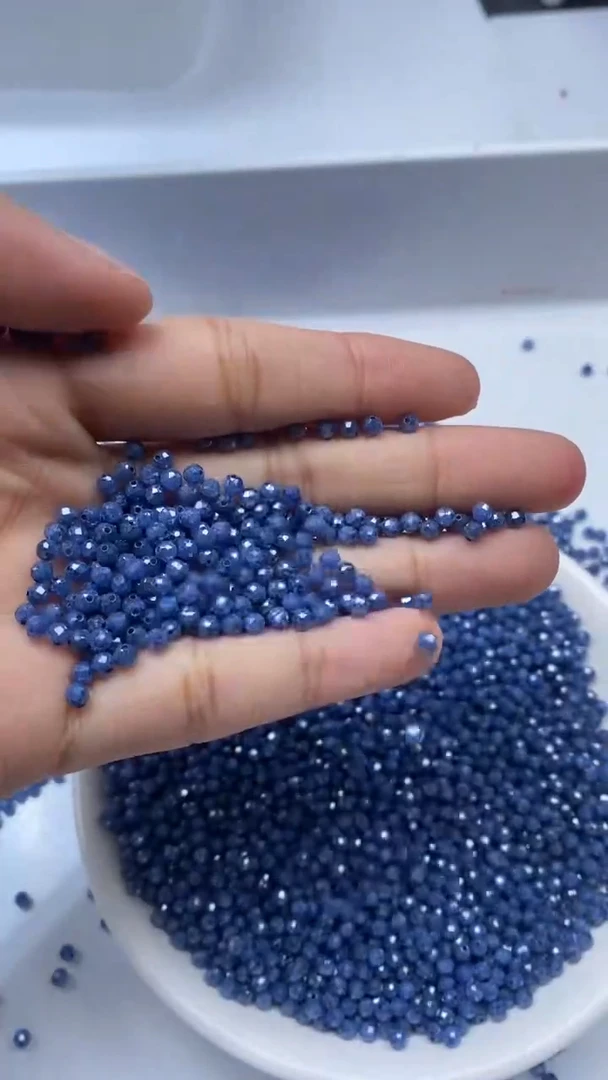 颈饰未镶嵌水晶X1318*伦敦蓝色碧玺3mm*50颗