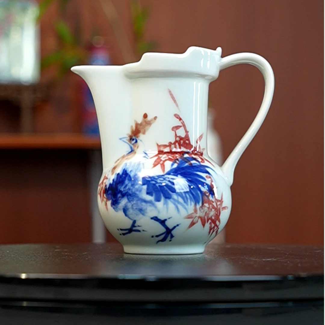 1.3/N700200/00338/青花釉里红公鸡公道杯/200cc