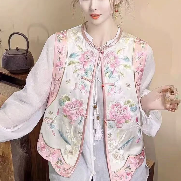 深圳南油女装新中式国风醋酸马甲女----22