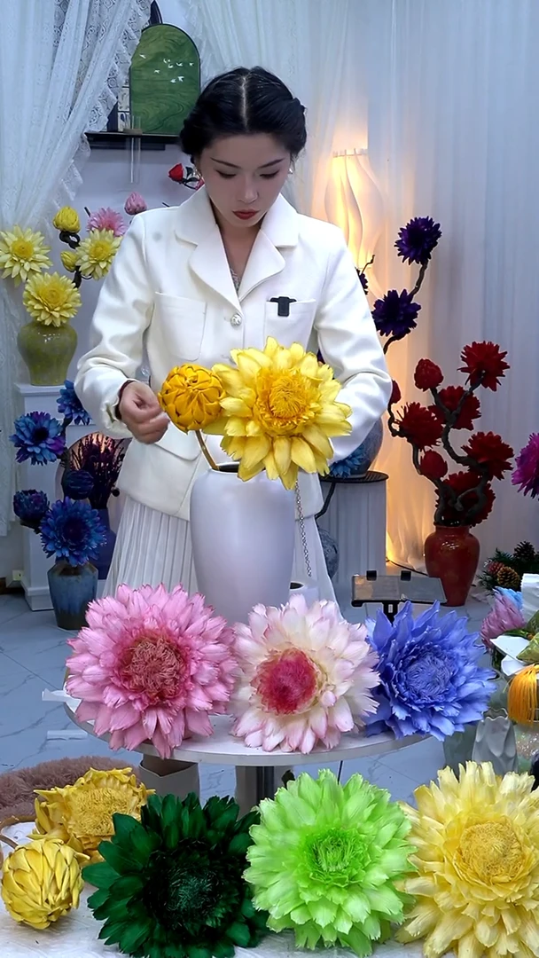 永生洋蓟橙色2头【吸色不均】9443