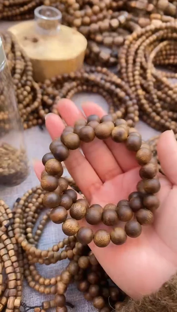 【闪购商品】沉香手串油叶子1.0圆珠单圈棋楠手串多样性发一