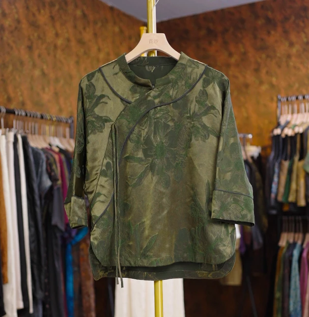 【裁青】新中式国风复古新款端庄洋气百搭上衣女953